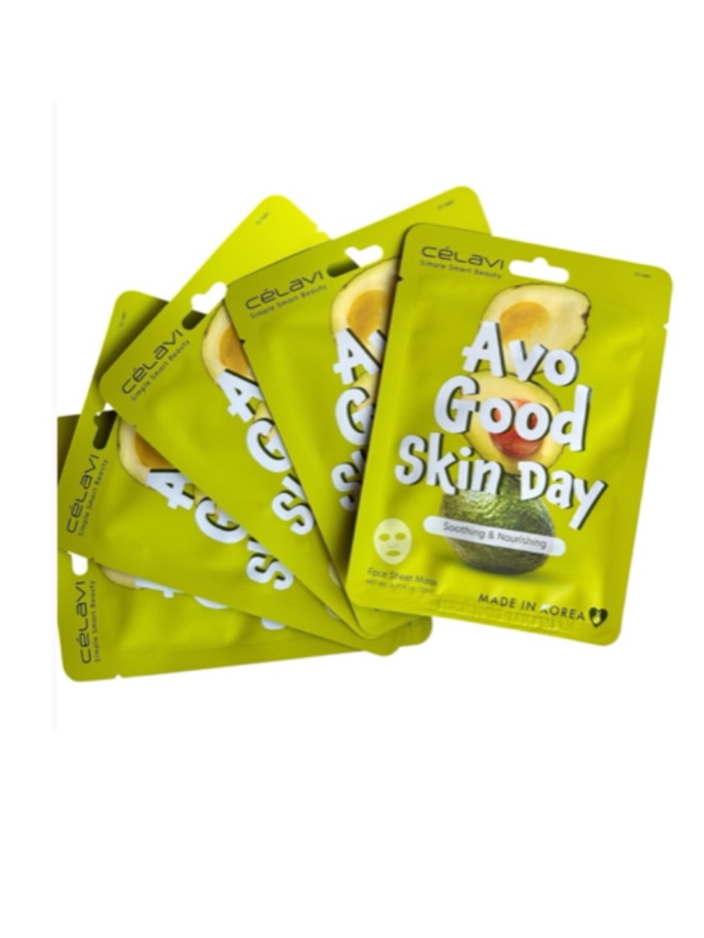 Célavi Avo Good Skin Day Face Sheet Masks (Set of 5)